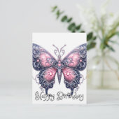 Happy Birthday Imaginative Butterfly Design Postkarte (Stehend Vorderseite)