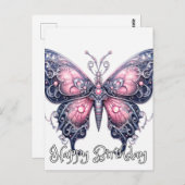 Happy Birthday Imaginative Butterfly Design Postkarte (Vorne/Hinten)