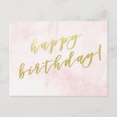 Happy Birthday | Imitate Gold Script Postcard Postkarte (Vorderseite)