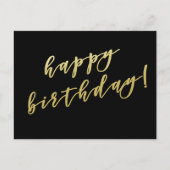 Happy Birthday | Imitate Gold Script Postcard Postkarte (Vorderseite)