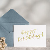 Happy Birthday | Imitate Gold Script Postcard Postkarte