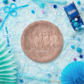 Happy Birthday Imitats Rose Gold Glitzer Glam Part Pappteller (Party)