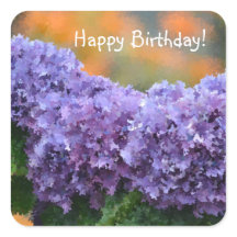 Happy Birthday Impressionistische Lila Hydrangea