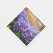 Happy Birthday Impressionistische Lila Hydrangea Serviette (Ecke)