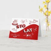 Happy Birthday in Polish Card Karte (Gelbe Blume)