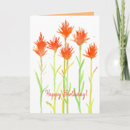 Happy Birthday Indian Paintbrush Wasserfarbe Blume Karte