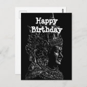 Happy Birthday indian sculture Postkarte (Vorne/Hinten)
