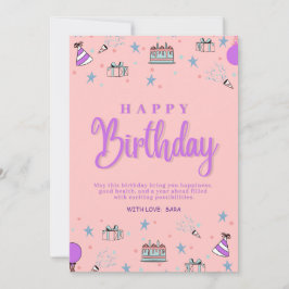 Happy Birthday individualisierbare digitale Begrüß Feiertagskarte