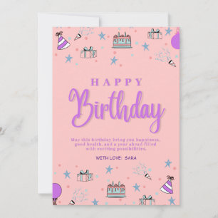 Happy Birthday individualisierbare digitale Begrüß Feiertagskarte