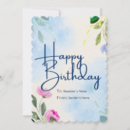 Happy Birthday individualisierbare digitale Grußka Feiertagskarte