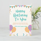 Happy Birthday individualisierbare digitale Grußka Feiertagskarte (Stehend Vorderseite)