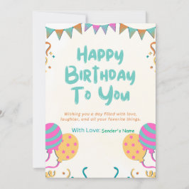 Happy Birthday individualisierbare digitale Grußka Feiertagskarte