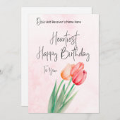 Happy Birthday individualisierbare digitale Grußka Feiertagskarte (Vorne/Hinten)