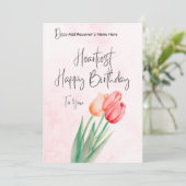 Happy Birthday individualisierbare digitale Grußka Feiertagskarte (Stehend Vorderseite)