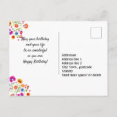 🎁 Happy Birthday individuell anpassbare horizonta Postkarte (Rückseite)