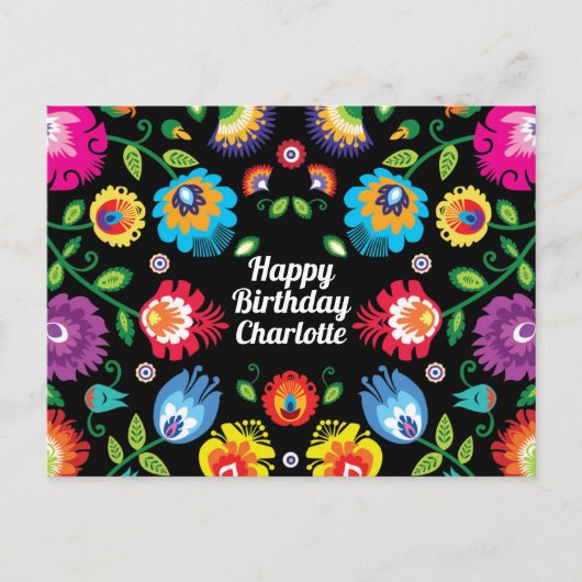 🎁 Happy Birthday individuell anpassbare horizonta Postkarte (Vorderseite)