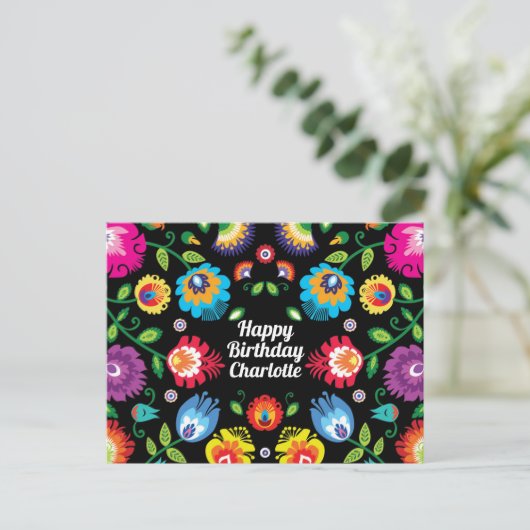 🎁 Happy Birthday individuell anpassbare horizonta Postkarte (Stehend Vorderseite)
