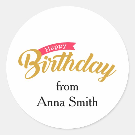 Happy Birthday individuell anpassbare Sticker (Vorderseite)