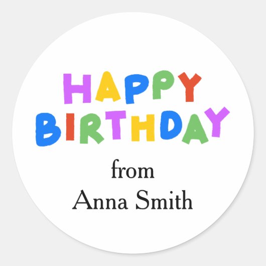 Happy Birthday individuell anpassbare Sticker (Vorderseite)
