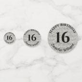 Happy Birthday Individuelle Name Age Year Silver G Konfetti (Rückseiten)