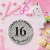 Happy Birthday Individuelle Name Age Year Silver G Pappteller (Party)