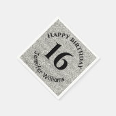 Happy Birthday Individuelle Name Age Year Silver G Serviette (Ecke)