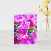 Happy Birthday Individuelle Name Bright Pink Blume Karte (Gelbe Blume)