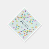Happy Birthday Individuelle Name Confetti Mint Gre Serviette (Ecke)