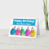 Happy Birthday Individuelle Name Egg Spaß Karte (Vorderseite)