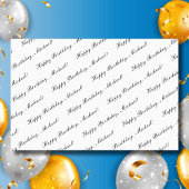 Happy Birthday Individuelle Name Elegante White Seidenpapier