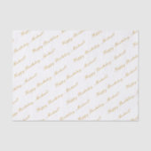 Happy Birthday Individuelle Name Elegante White Seidenpapier (Vorderseite)