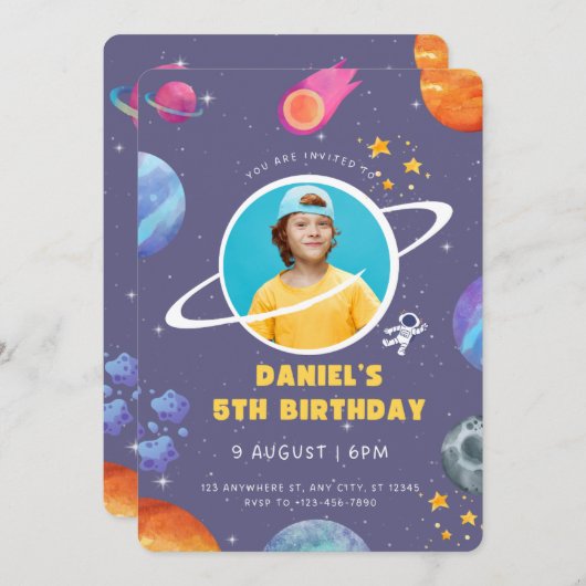 Happy Birthday Invitation Einladung (Vorne/Hinten)