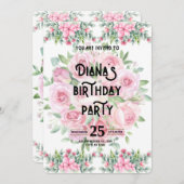 Happy Birthday Invitation Einladung (Vorne/Hinten)