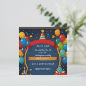 Happy Birthday Invite Einladung (Stehend Vorderseite)
