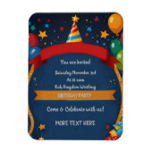 Happy Birthday Invite Magnet (Vertikal)