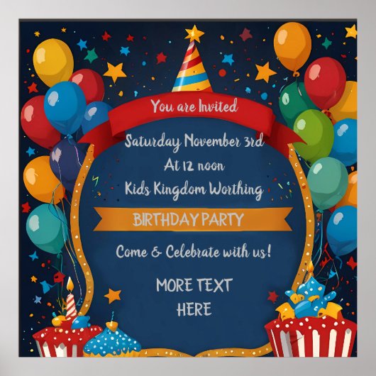 Happy Birthday Invite Poster (Vorne)