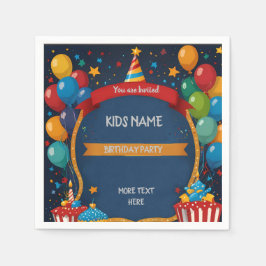 Happy Birthday Invite Serviette