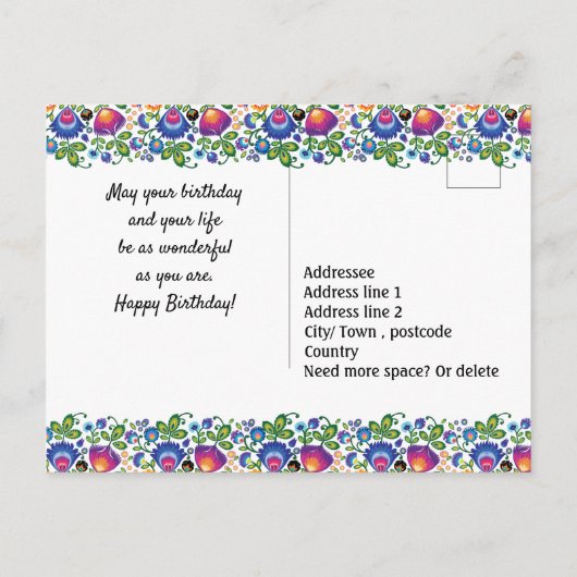 🎁 Happy Birthday irgendeinen Namen horizontale Fo Postkarte (Rückseite)