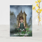 Happy Birthday Irish Elfin Hollie Card Karte (Gelbe Blume)