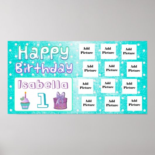 Happy Birthday Isabella Personalisiertes Foto Post Poster (Vorne)