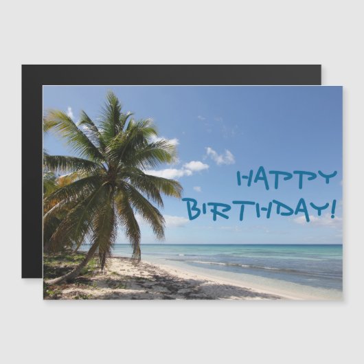 Happy Birthday Isla Saona Caribbean Paradise Beach Magnetkarte (Vorne/Hinten)