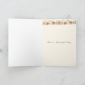 Happy Birthday Ivory Cake Candles Rose Karte (Innenseite)