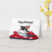 Happy Birthday Jack Russsell Terrier Gruß Karte (Gelbe Blume)