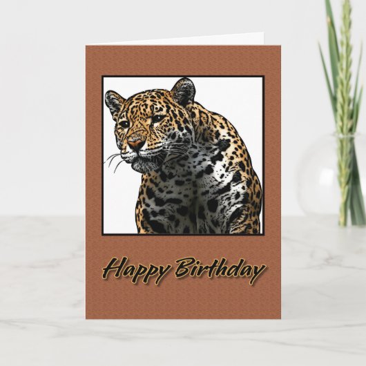 Happy Birthday Jaguar Illustration Karte (Vorderseite)