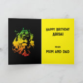Happy Birthday Jamaican Rasta Lion Karte (Innenseite)