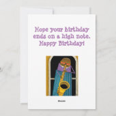Happy Birthday Jazz Card Feiertagskarte (Rückseite)