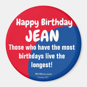 Happy Birthday JEAN Kühlschrank Magnet