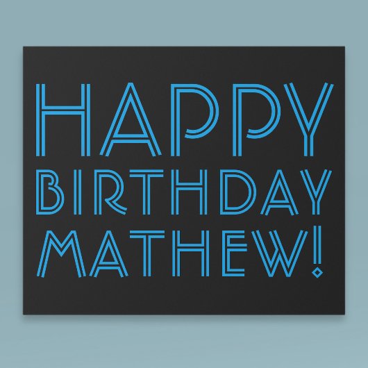 Happy Birthday (JEDER NAME) | Blau & Schwarz (oder Geschenkpapier