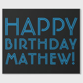 Happy Birthday (JEDER NAME) | Blau & Schwarz (oder Geschenkpapier (Flach)