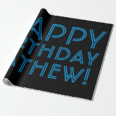 Happy Birthday (JEDER NAME) | Blau & Schwarz (oder Geschenkpapier (Ungerollt)